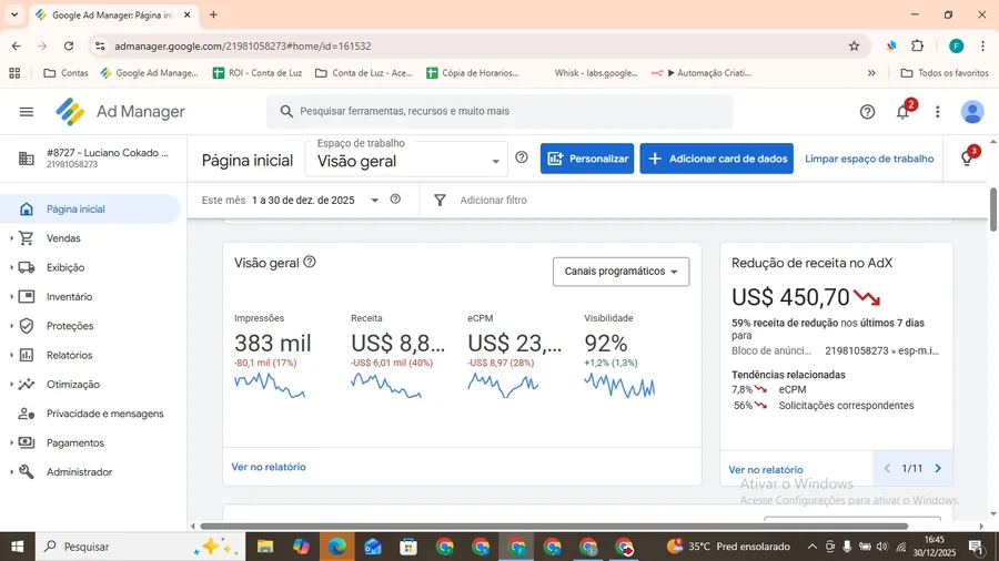 Dados reais de monetização